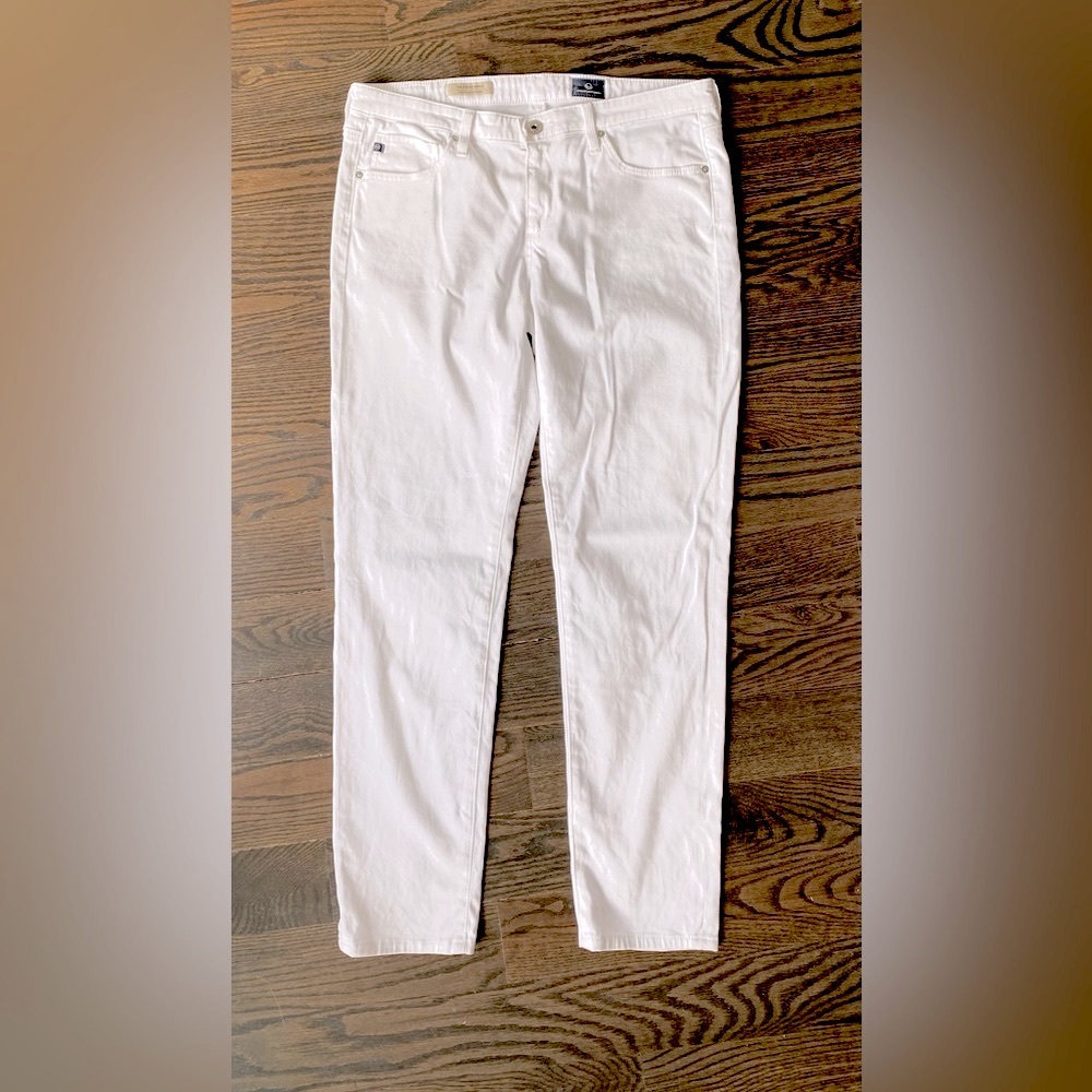 AG jeans white prima ankle skinny jeans